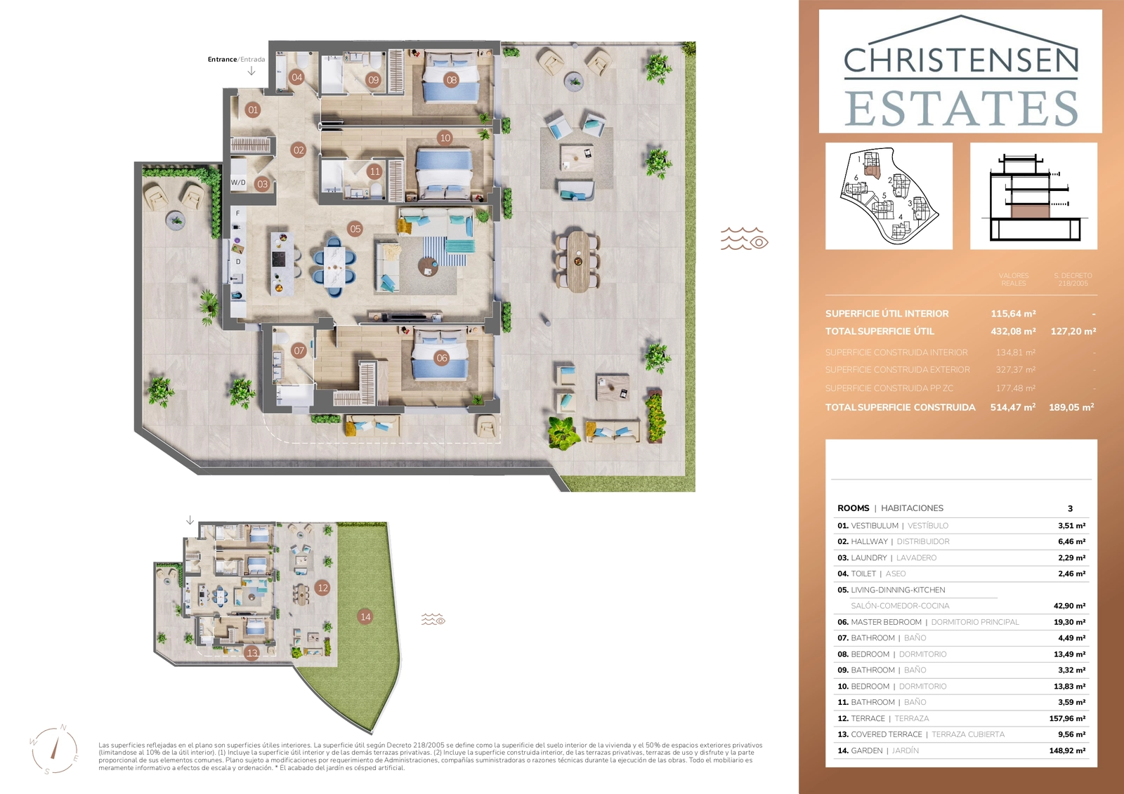 Verken een ruime residentie met drie slaapkamers op de begane grond, waar royale interieurs naadloos overgaan in een prachtige privétuin.