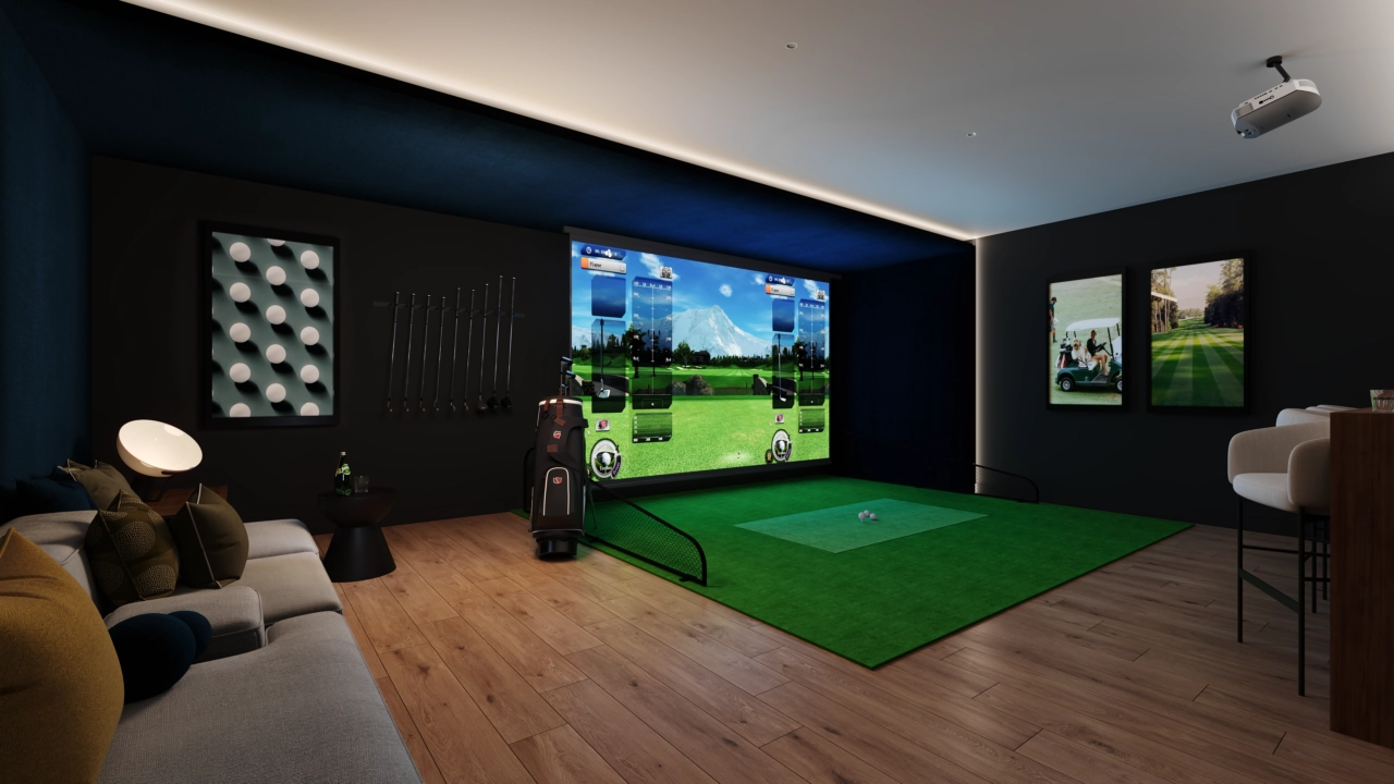 Oefen het hele jaar door uw swing in de indoor golfsimulator, een unieke voorziening voor bewoners.