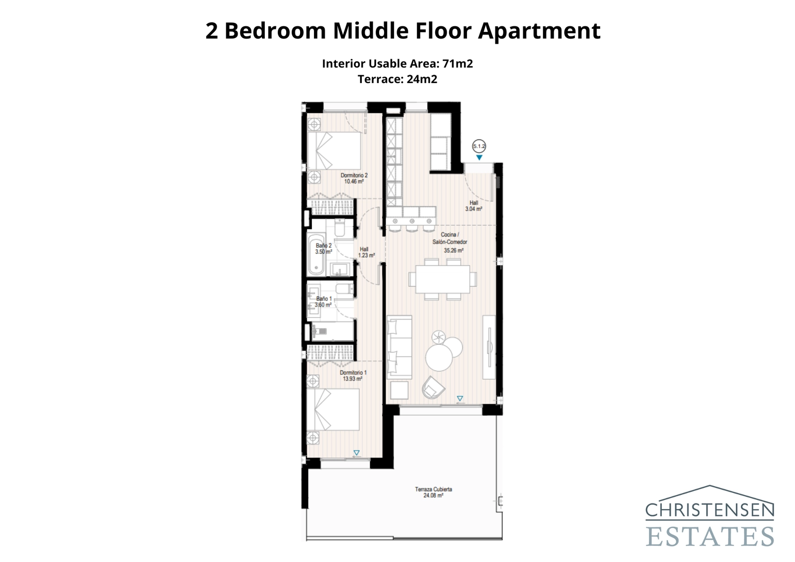 Een intelligent ontwerp met twee slaapkamers, met een open woonruimte die uitkomt op een royaal overdekt terras voor het hele jaar door plezier.