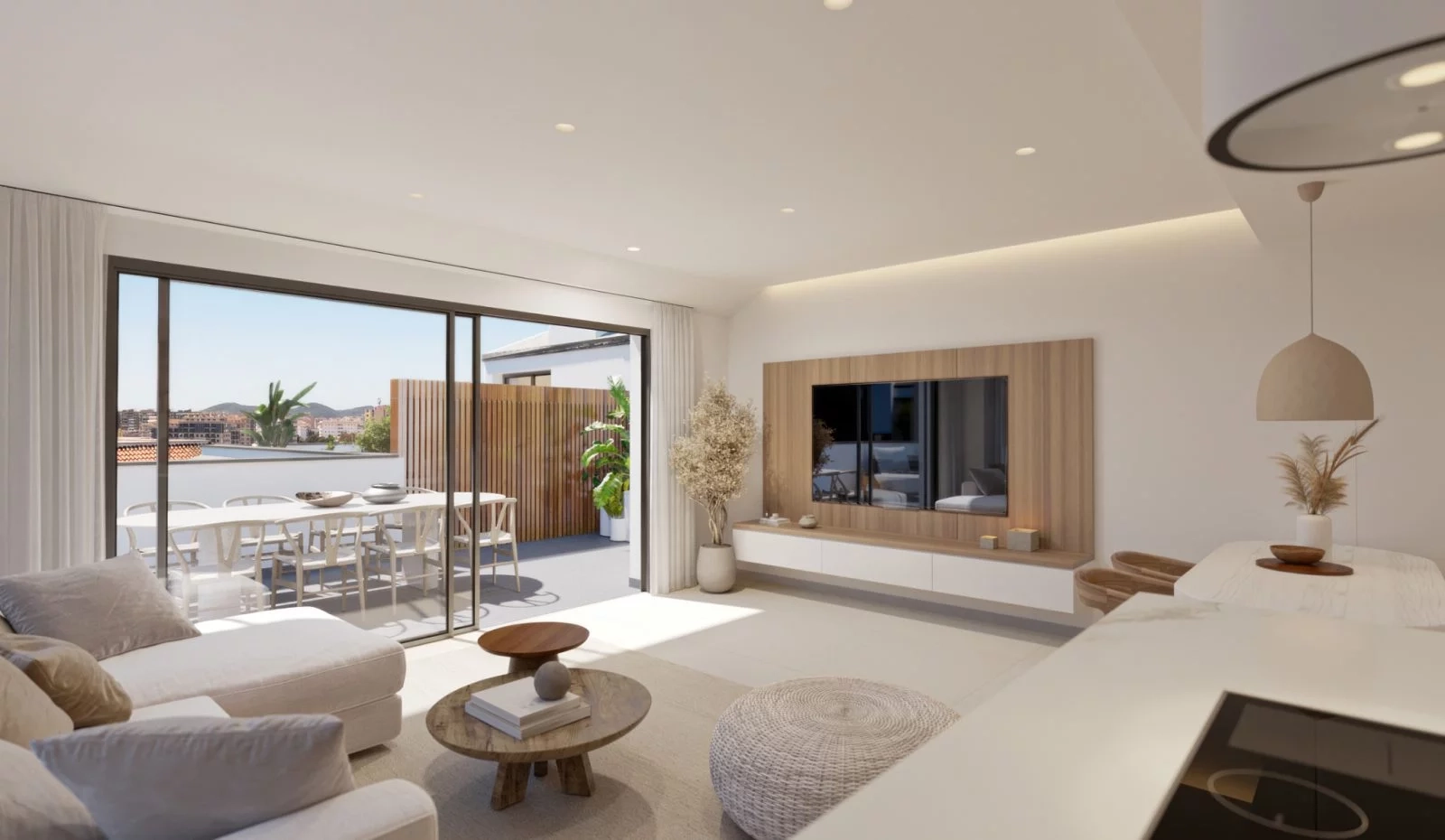 Open woonruimtes die naadloos aansluiten op privé buitenruimtes.