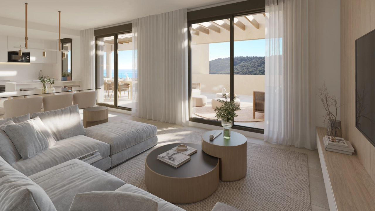 Lichte en luchtige woonruimtes, ontworpen voor comfort en elegantie.