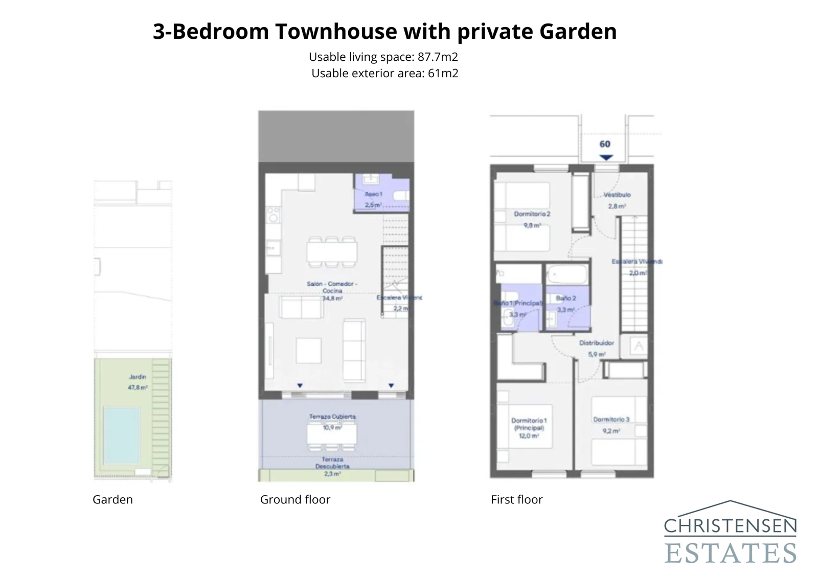 Een uniek ontwerp van een woning met drie slaapkamers met een woonruimte op de begane grond die uitkomt op een royale privétuin, ideaal voor het gezinsleven.