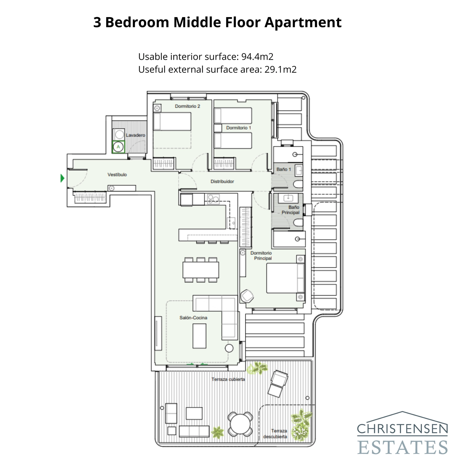 Dit driekamer appartement biedt een slimme indeling met royale binnen- en buitenruimtes.