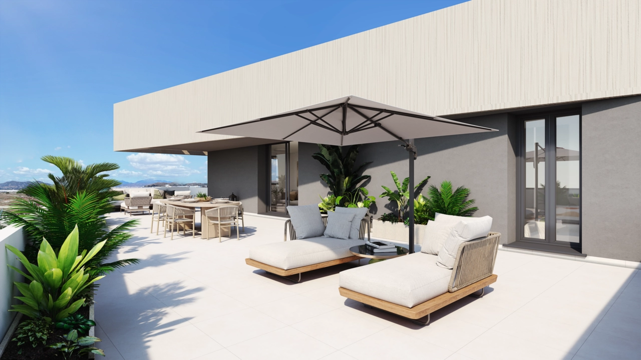 Ruime privéterrassen, ontworpen om te zonnebaden, te dineren en te genieten van het uitzonderlijke klimaat van de Costa del Sol.