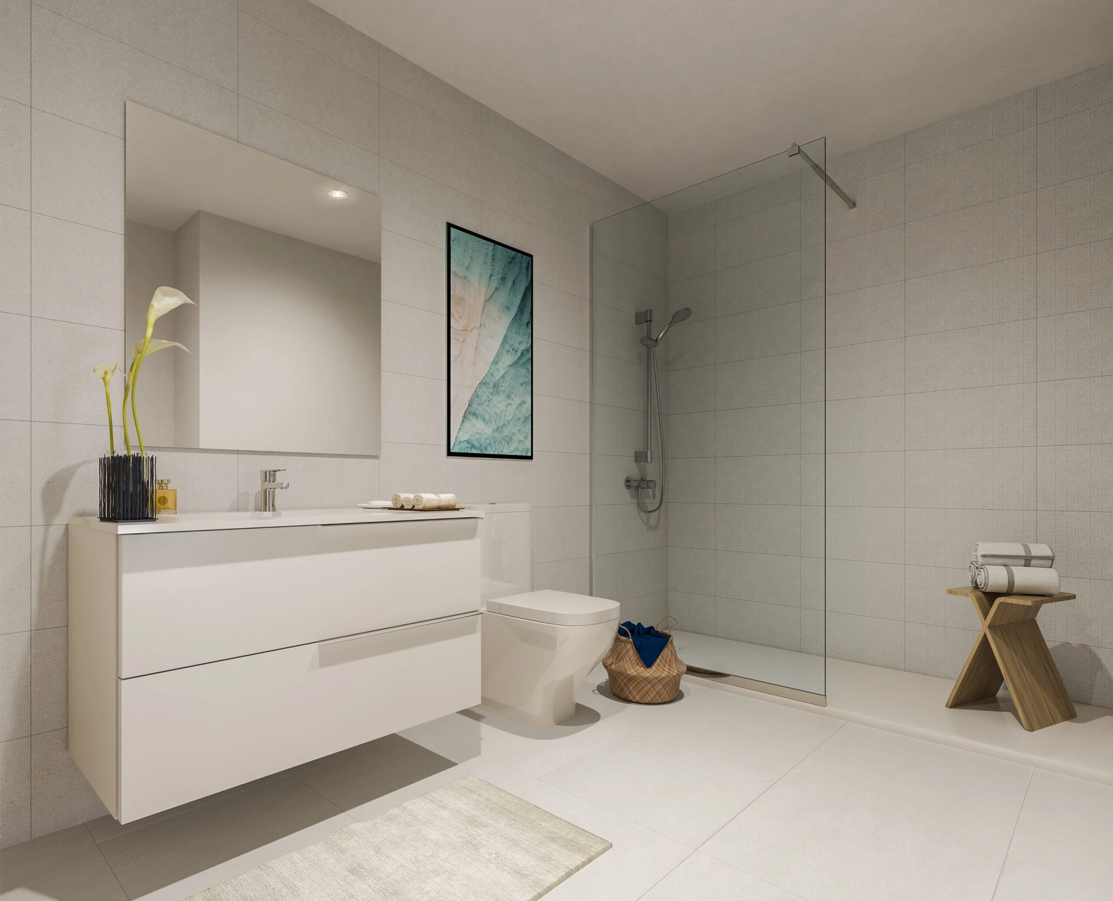 Moderne badkamers ontworpen met strakke lijnen en hoogwaardige materialen voor een spa-achtige ervaring.