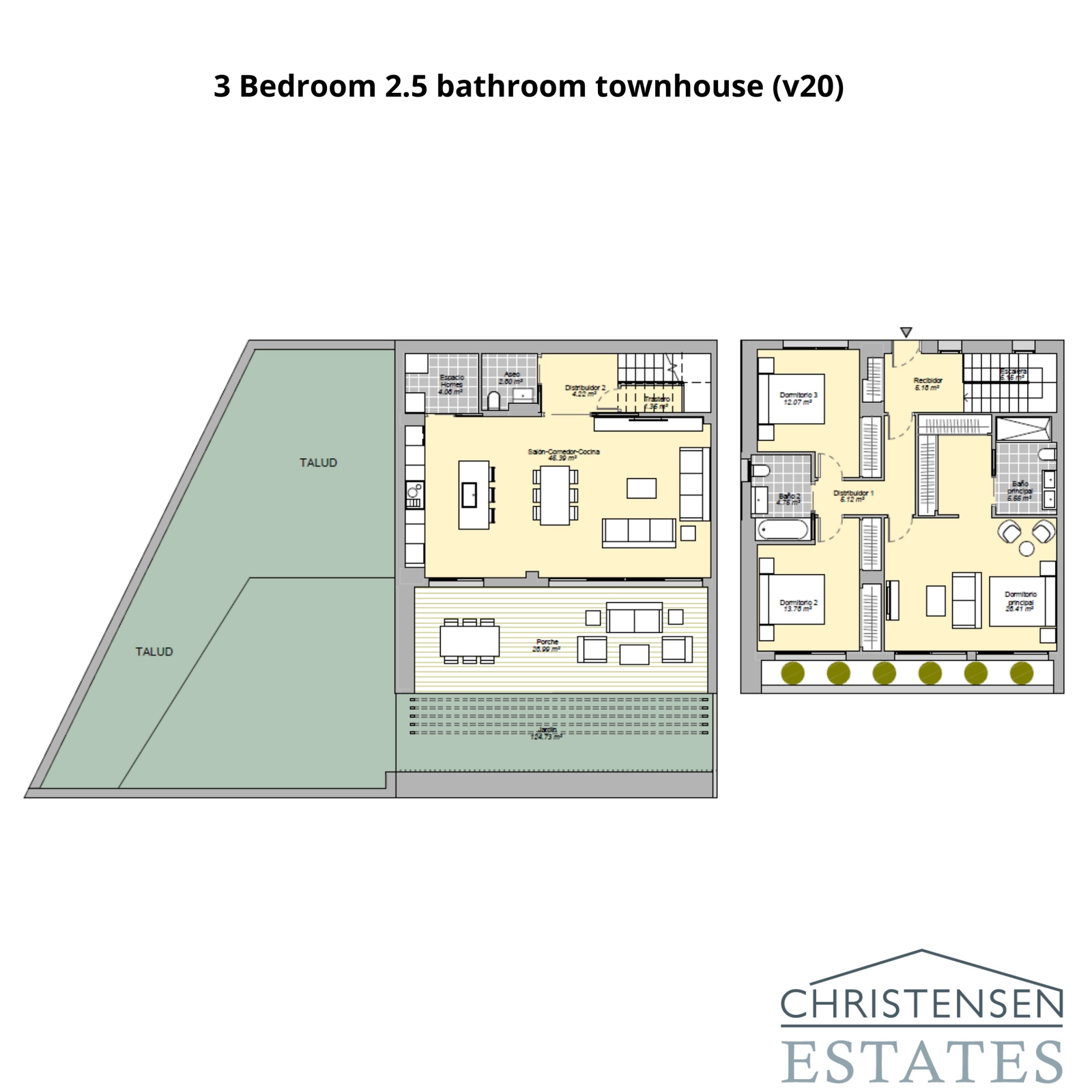 Een alternatief ontwerp met drie slaapkamers dat de ruimte maximaliseert, met een royaal terras, perfect om te genieten van het klimaat van de Costa del Sol.