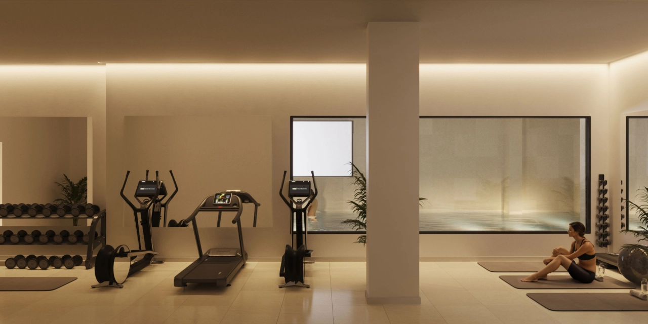 Een ultramoderne fitnessruimte stelt u in staat om een gezonde levensstijl te handhaven zonder uw huis te verlaten.