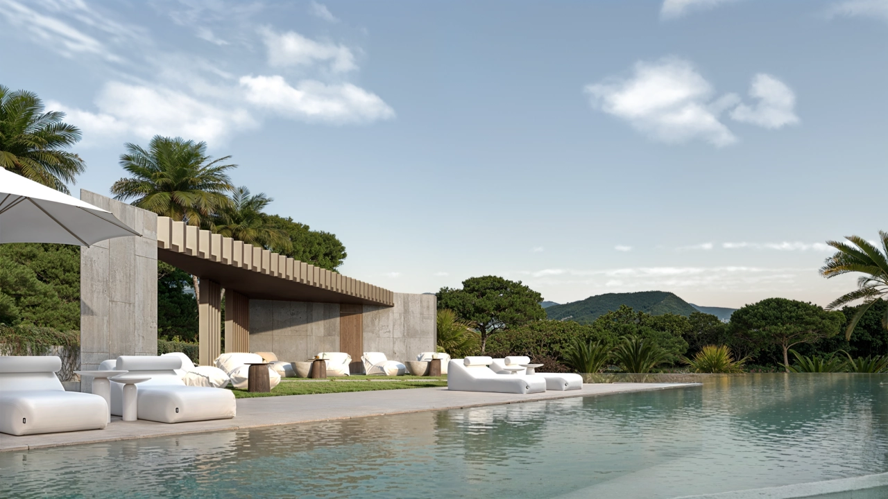 Het grote gemeenschappelijke zwembad en de zonneweide bieden een perfecte setting om te ontspannen en te genieten van de Spaanse zon.