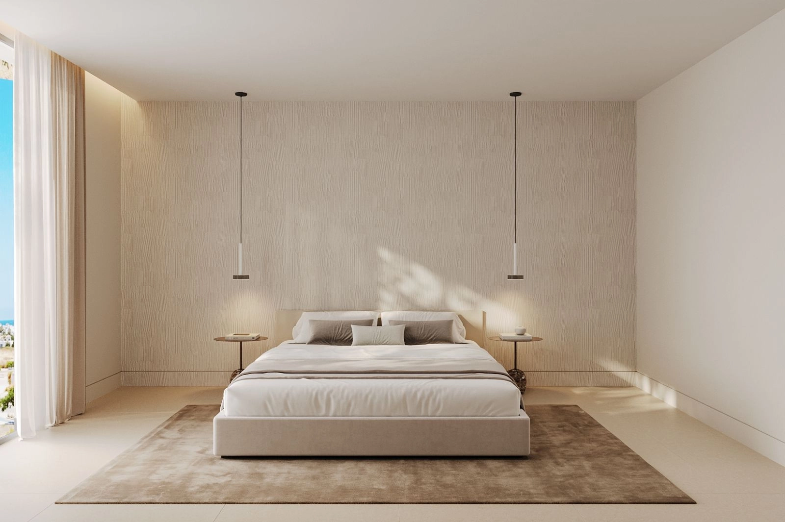 Comfortabele en chique gastenslaapkamer met veel ruimte en verfijnde details.