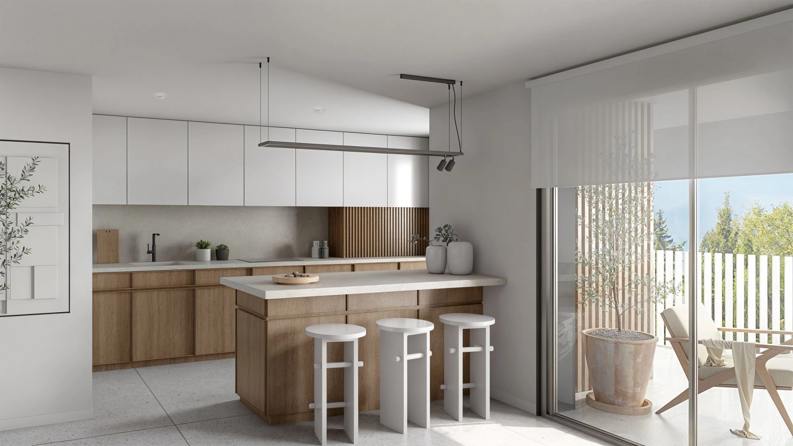 Moderne, volledig uitgeruste keukens met hoogwaardige apparatuur en afwerkingen, perfect voor dagelijks gebruik en entertainment.