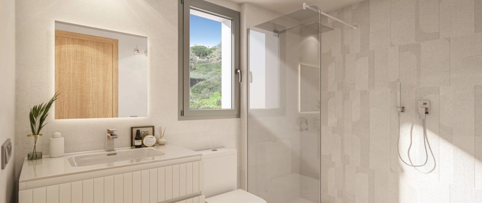 Moderne badkamers zijn uitgerust met hoogwaardige armaturen en afwerkingen, waardoor een spa-achtige sfeer ontstaat.