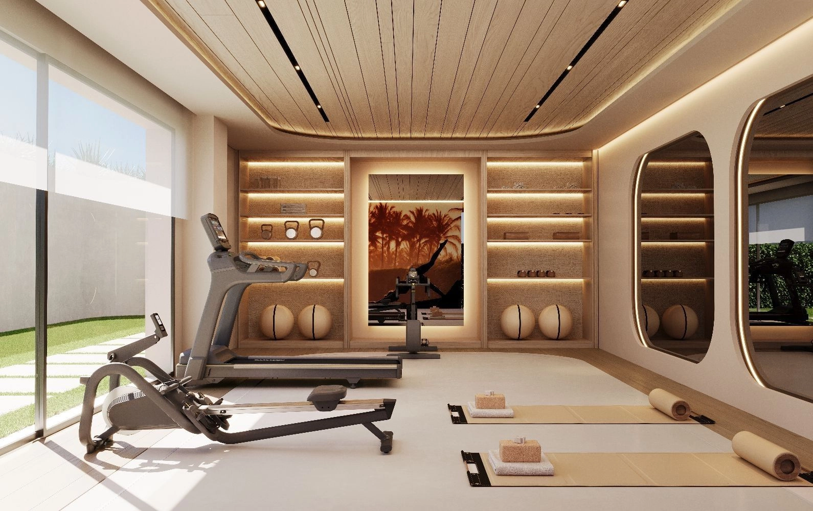 De state-of-the-art, volledig uitgeruste fitnessruimte maakt een complete workout mogelijk in een prachtig ontworpen ruimte.