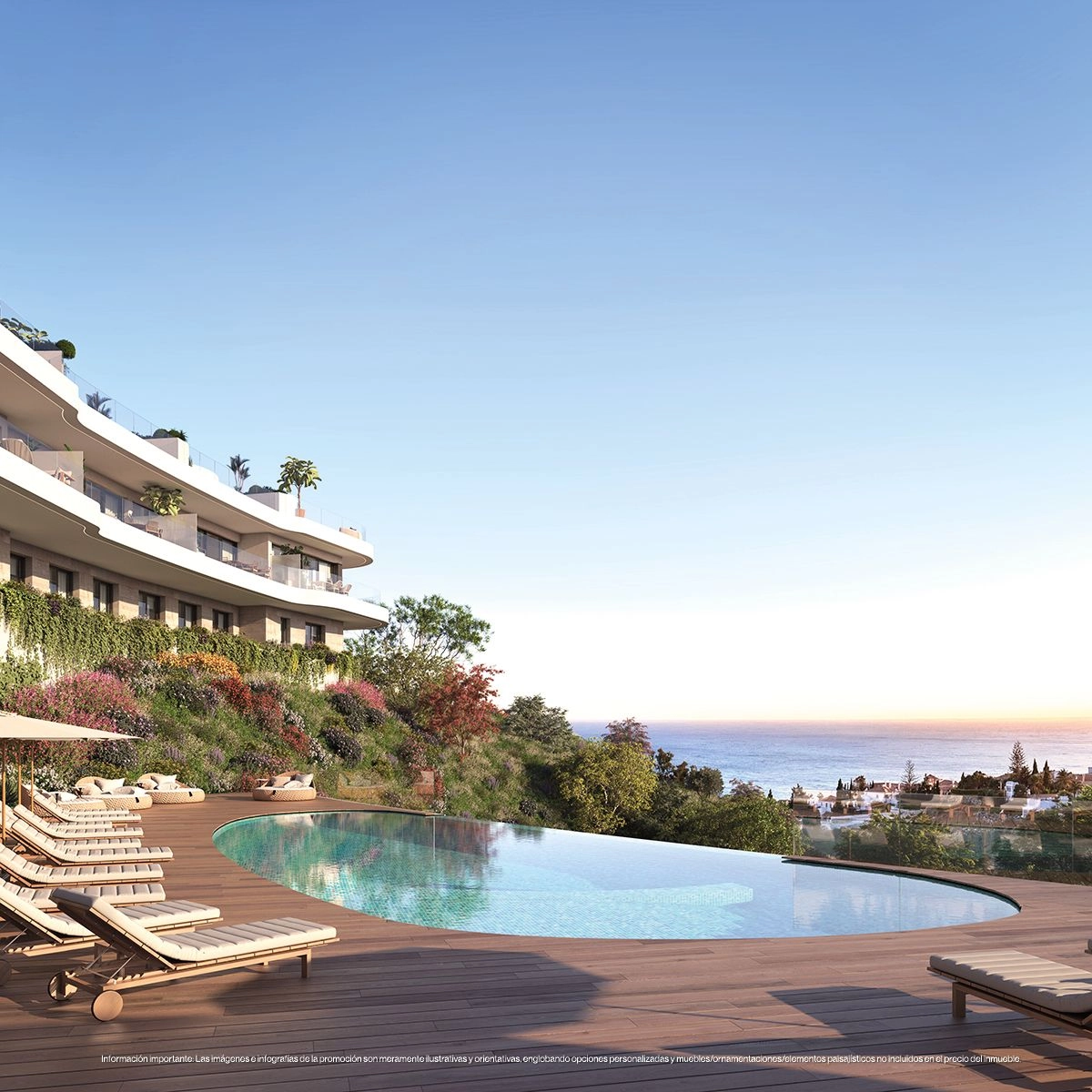 Ontspan bij het prachtige gemeenschappelijke zwembad, met panoramisch uitzicht op de Middellandse Zee en de kustlijn van de Costa del Sol.