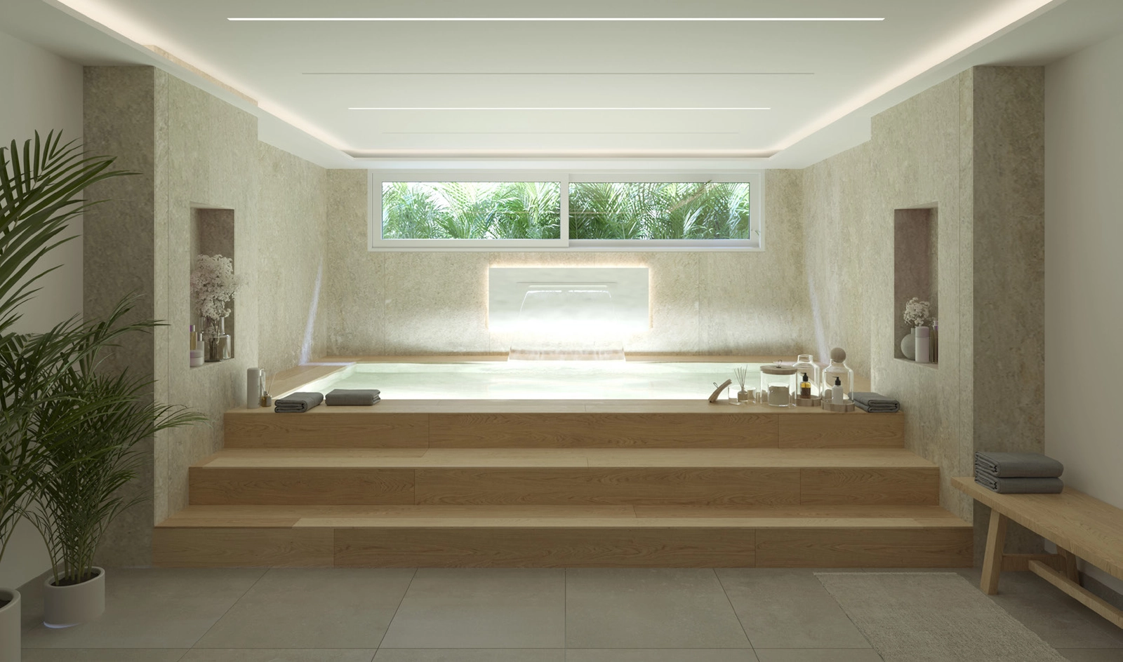 De privé-spa van de bewoners, een perfecte plek om tot rust te komen en te verjongen.