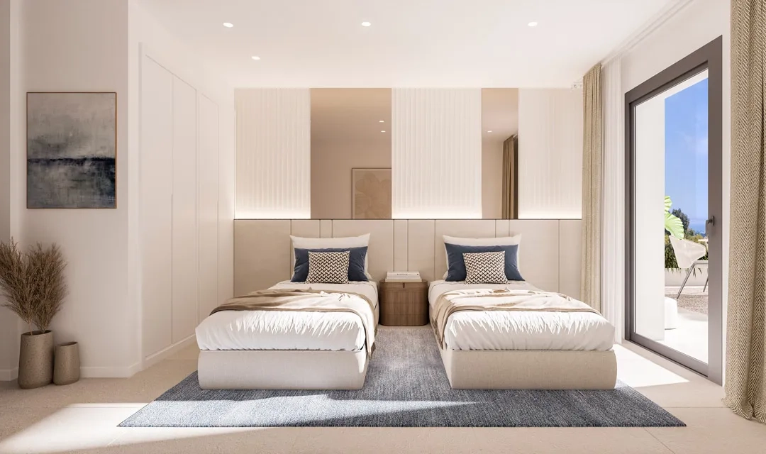Comfortabele en lichte tweede slaapkamers, ontworpen voor familie of gasten.