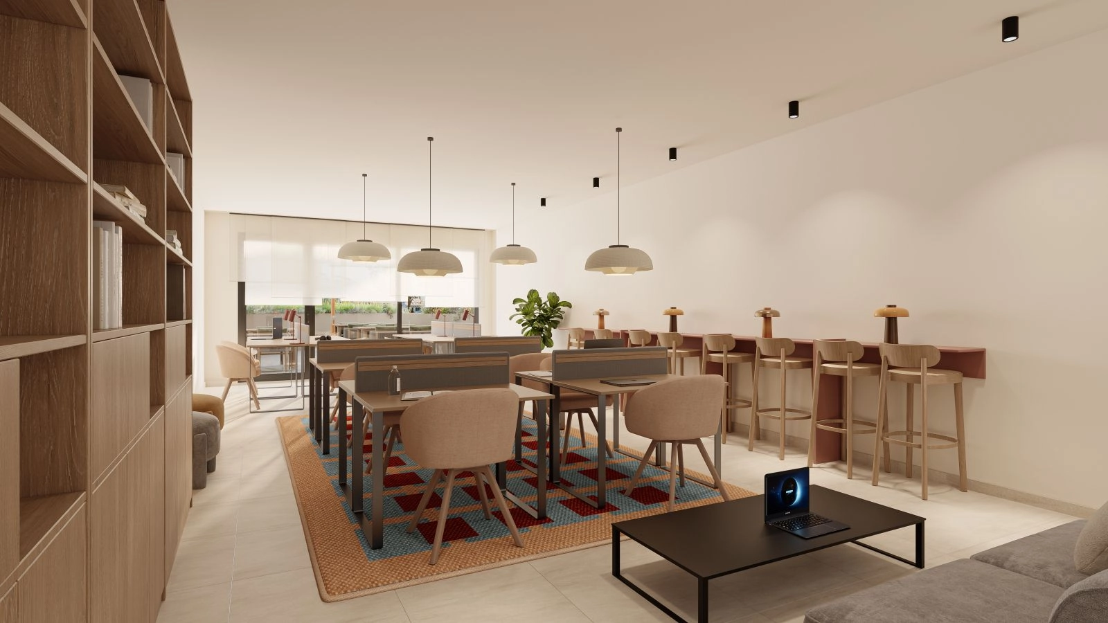 Een moderne co-workingruimte ontworpen voor productiviteit en comfort, perfect voor de nieuwe manier van werken.