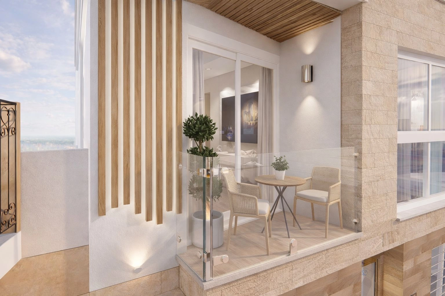 Geniet van uw ochtendkoffie op een charmant privé balkon.