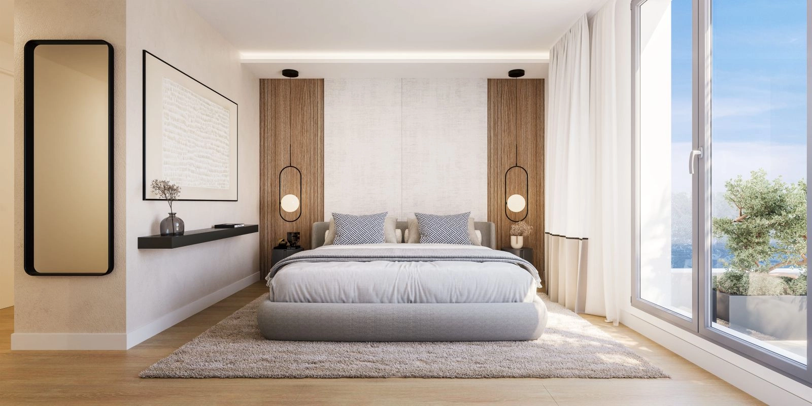 Word wakker met een inspirerend uitzicht op zee vanuit het comfort van uw hoofdslaapkamer, een serene en privétoevluchtsoord.