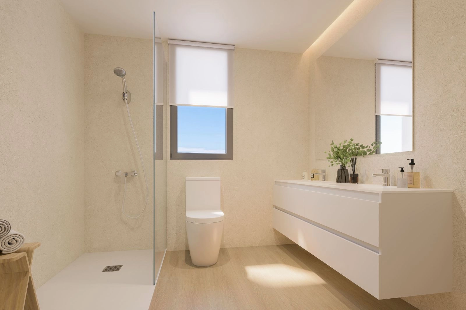 Hedendaagse badkamers zijn ontworpen met strakke lijnen en hoogwaardige materialen voor een spa-achtige ervaring.
