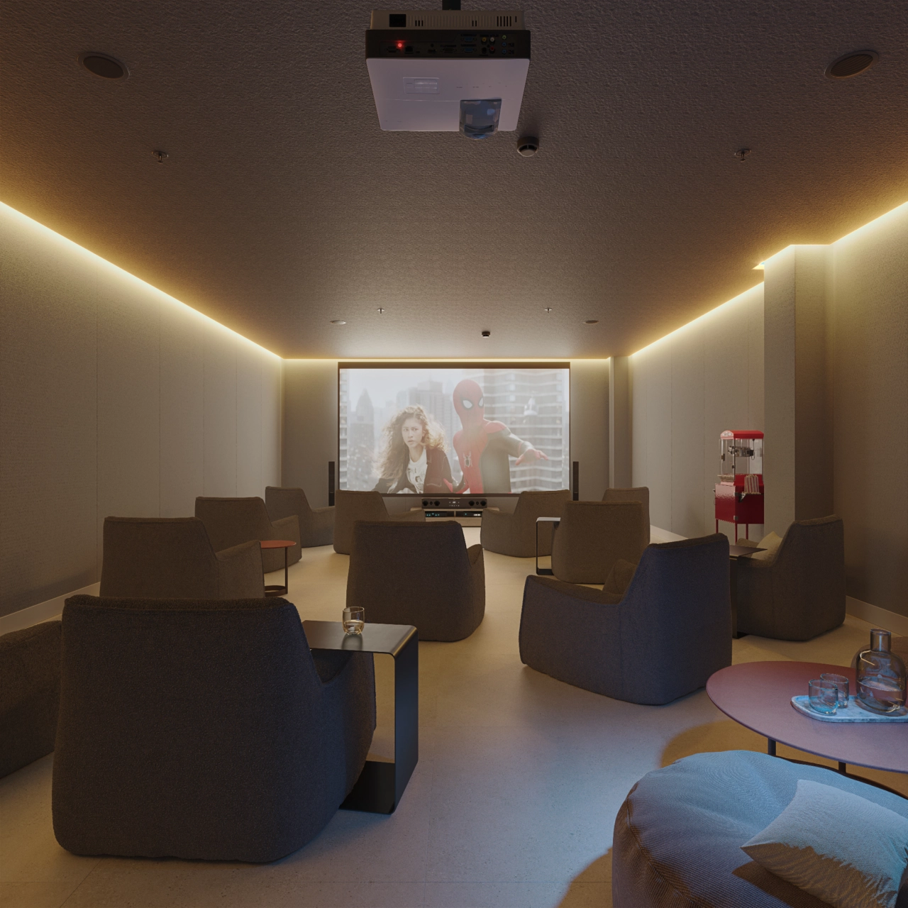 Geniet van een filmavond met familie en vrienden in de eigen bioscoopzaal op locatie.