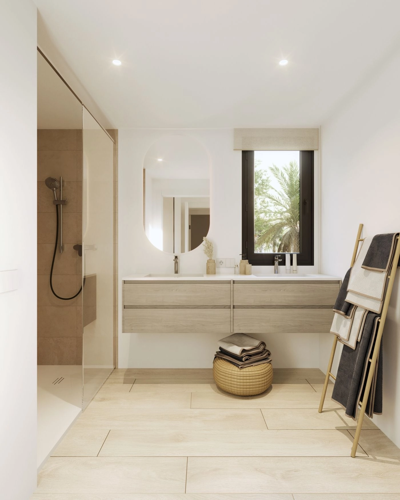 Moderne badkamers met hoogwaardige materialen en een verfijnd ontwerp.
