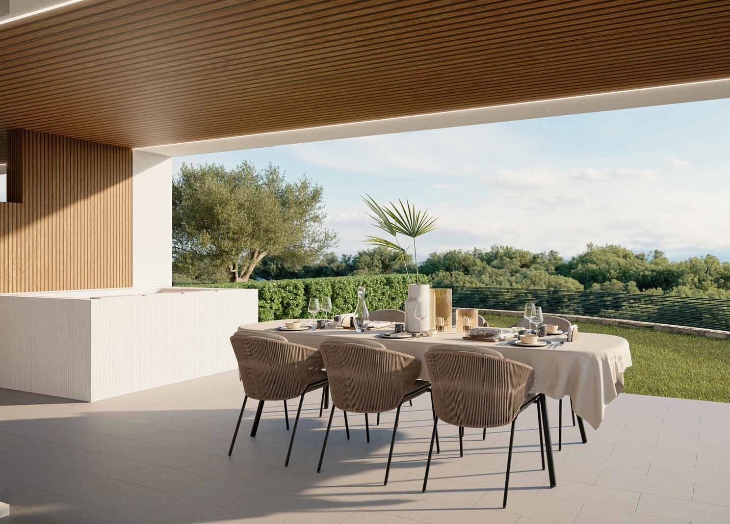 Woningen op de begane grond beschikken over royale terrassen die uitkomen op privétuinen.