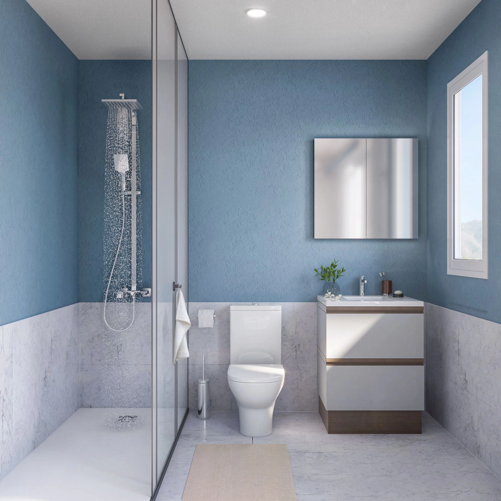 Goed uitgeruste badkamers hebben een eigentijds design en hoogwaardige armaturen voor een vleugje dagelijkse luxe.