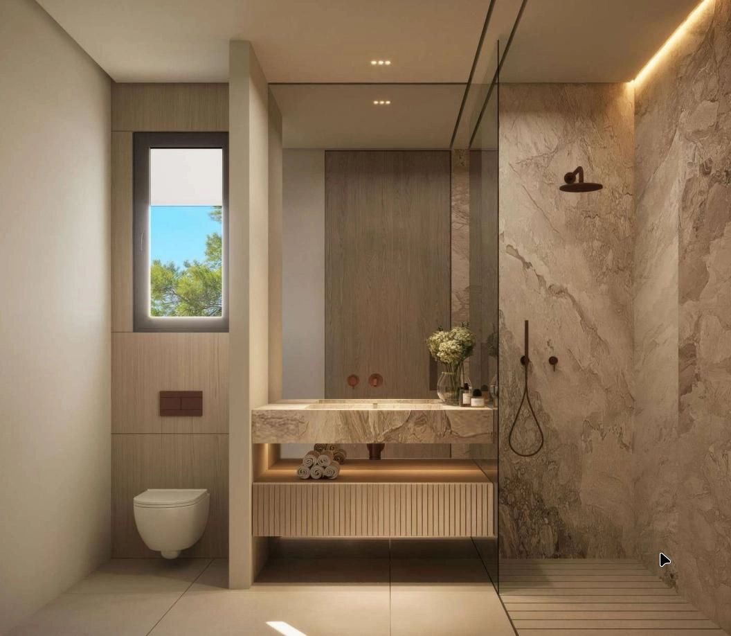 Moderne badkamers zijn voorzien van hoogwaardige materialen en een spa-achtige sfeer.