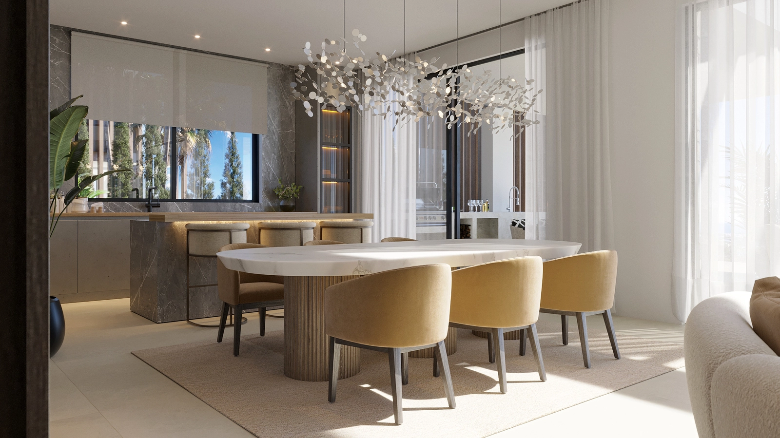 Een ultramoderne keuken van Modulnova, voorzien van de beste materialen en apparatuur voor een superieure culinaire ervaring.