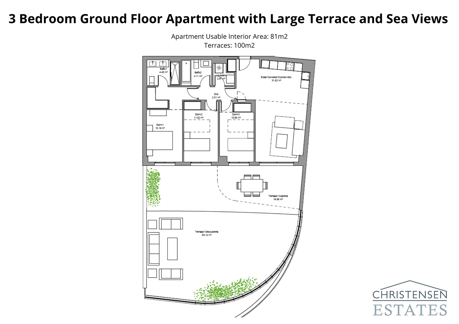 Ruime gelijkvloerse woning met drie slaapkamers en een uitzonderlijk groot terras, perfect voor gezinnen en entertainment.