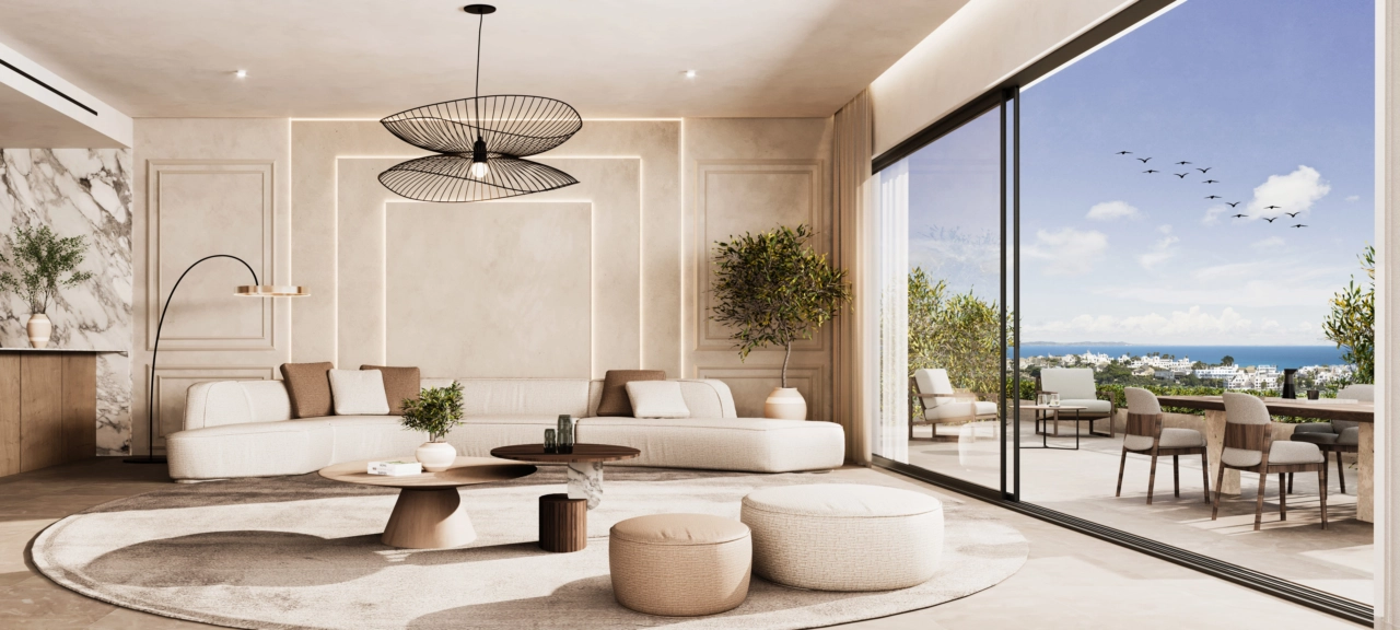 Elegante woonruimtes die naadloos aansluiten op het buitenleven.