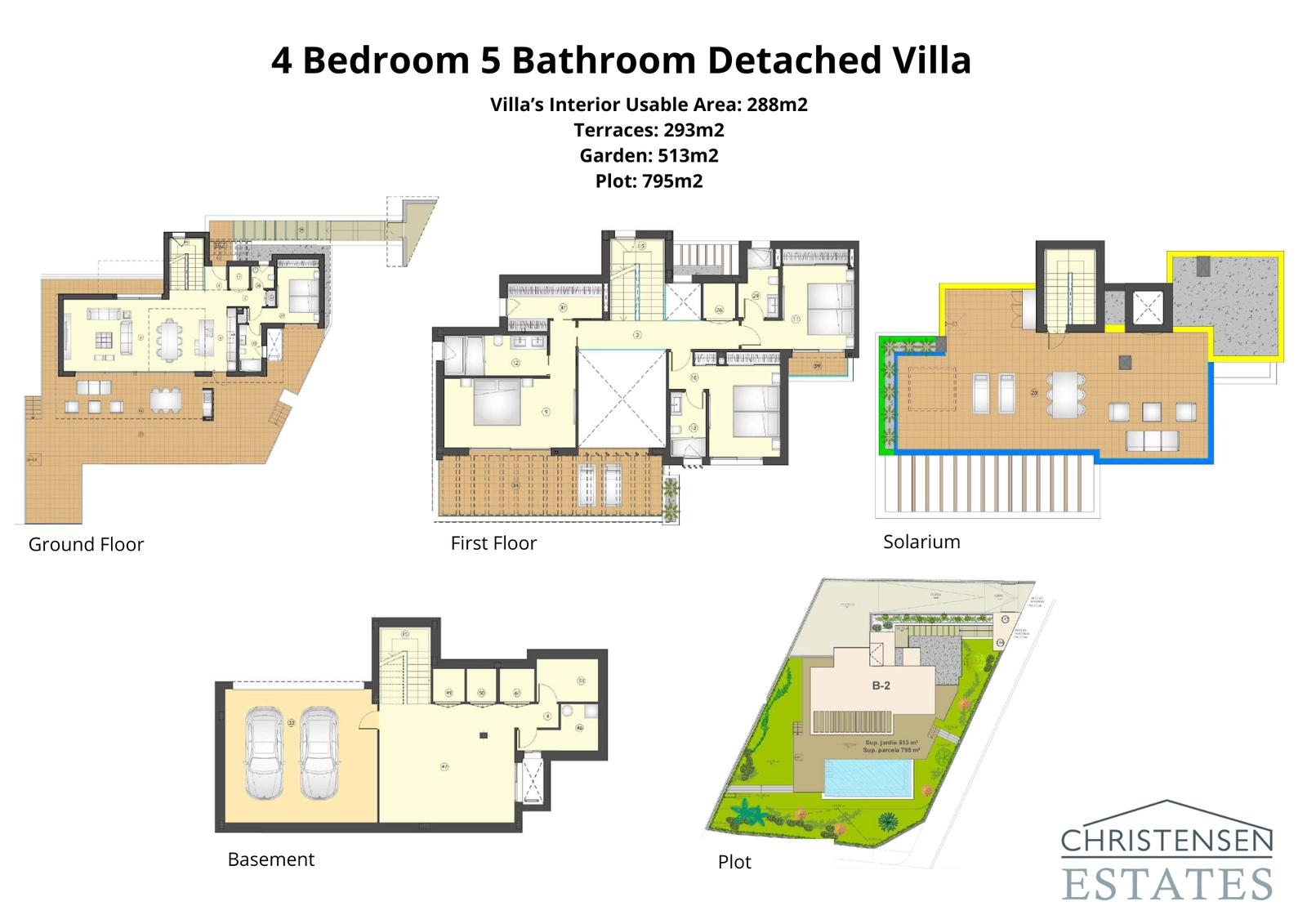 Deze ruime indeling met vier slaapkamers is ontworpen voor comfort en luxe, met royale woonruimtes, en-suite badkamers en meerdere terrassen.