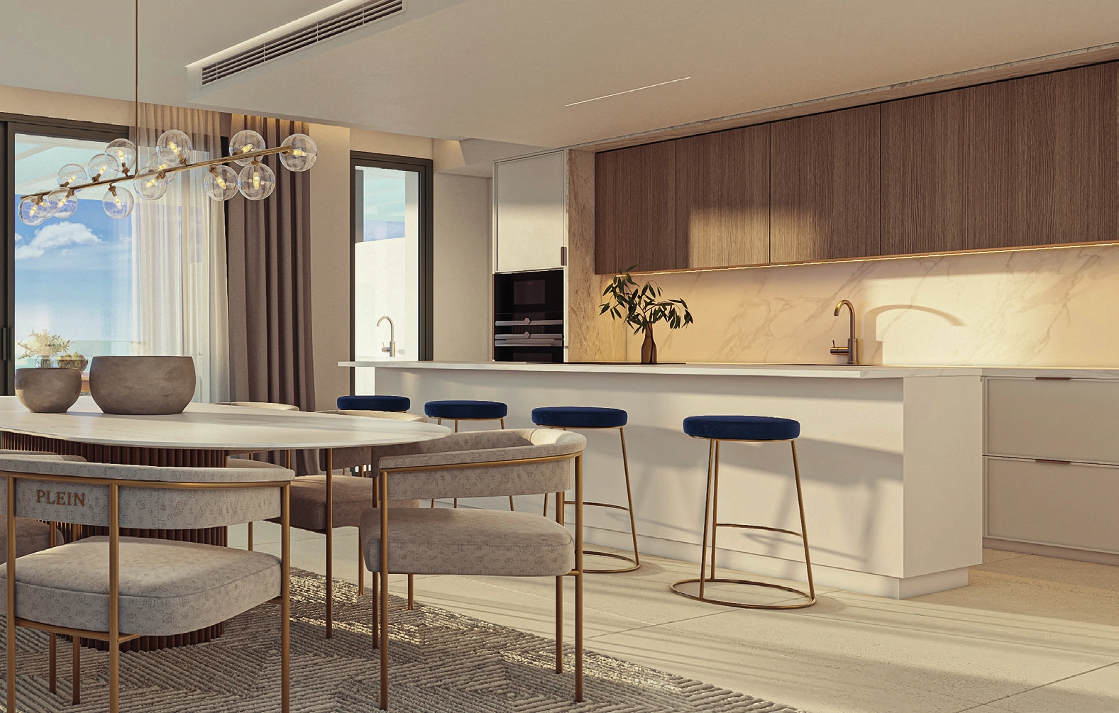 Moderne keukens zijn volledig uitgerust met hoogwaardige apparatuur en premium afwerkingen.