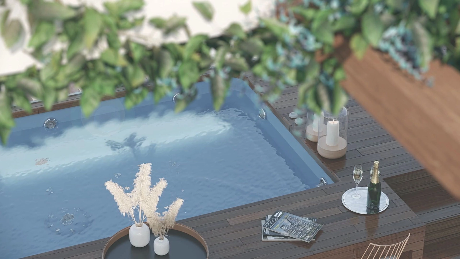 Uw privézwembad op het dak, een perfect toevluchtsoord om te ontspannen en te genieten van de warme Spaanse zon.