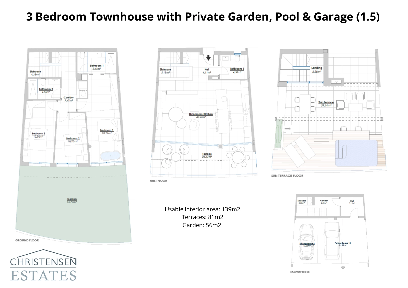 Een alternatief ontwerp met 3 slaapkamers, met ruime woonruimtes die uitkomen op een terras en royale tuinruimte.