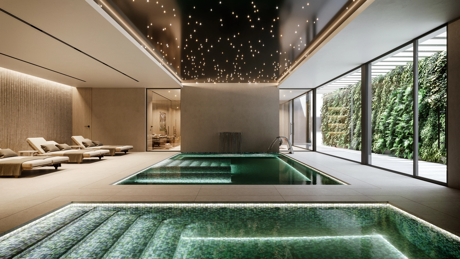 Kom het hele jaar door tot rust in de serene sfeer van het verwarmde binnenzwembad en de spa.