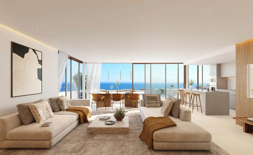 Lichtrijke interieurs en kamerhoge ramen brengen de schoonheid van buiten naar binnen in uw luxe woning.