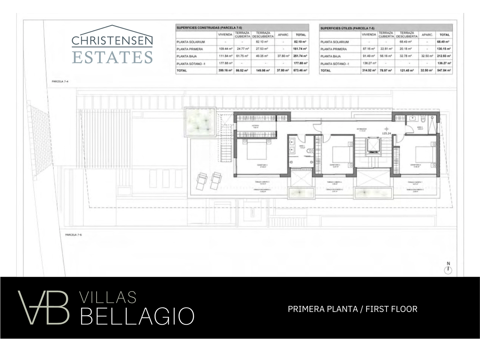 Eerste verdieping: Dit niveau herbergt serene slaapkamersuites, elk ontworpen als een privé toevluchtsoord met een eigen badkamer en toegang tot terrassen.