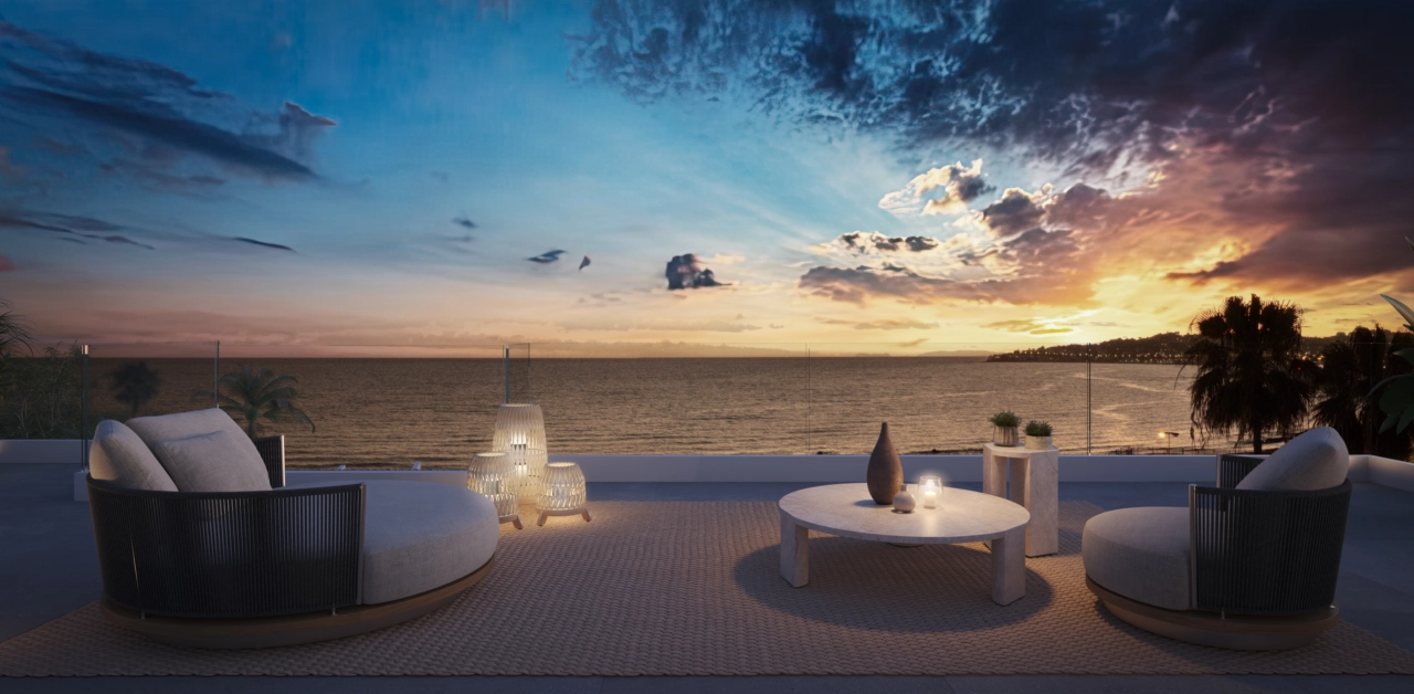 Beleef onvergetelijke zonsondergangen boven de Middellandse Zee vanaf uw terras.