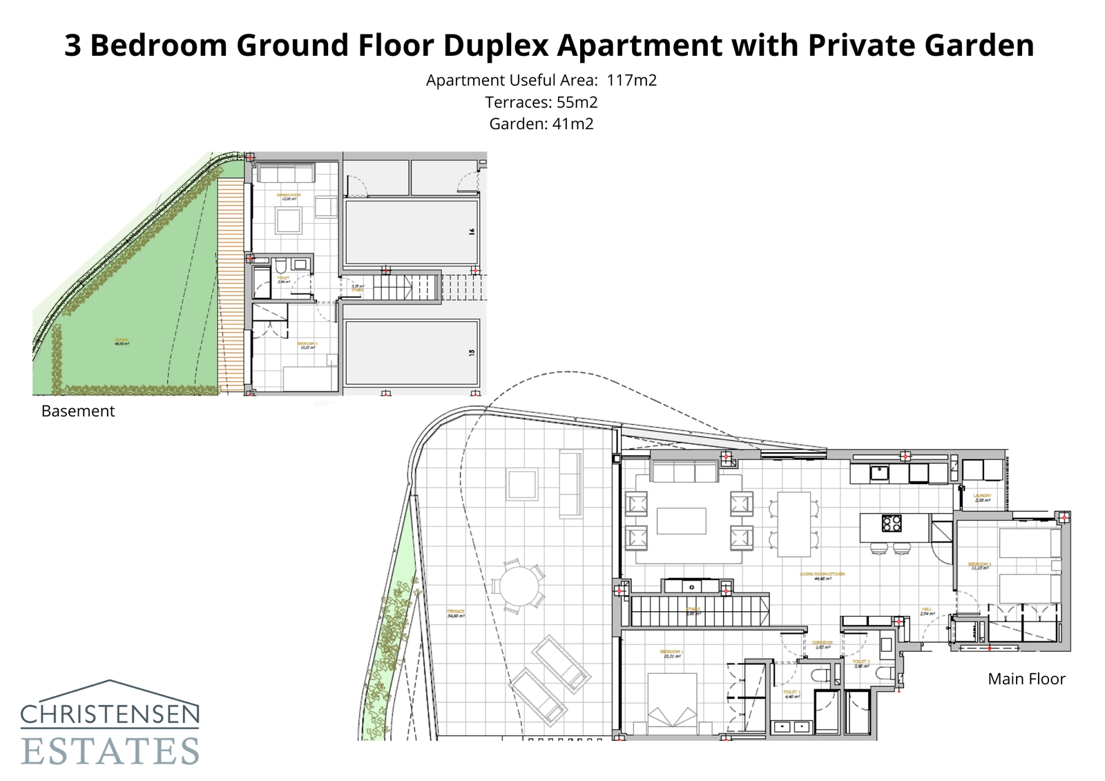 Deze duplex op de begane grond met drie slaapkamers biedt een ruime indeling die naadloos aansluit op een privéterras en -tuin, ontworpen voor een premium binnen-buitenlevensstijl.
